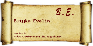 Butyka Evelin névjegykártya